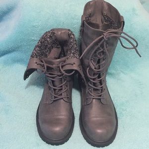 Torrid Fold Over Combat Boots (Wide Width). Sz 10